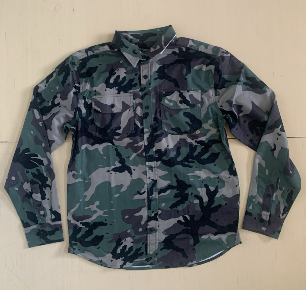 Tactical TD Apparel Men's Size M Camo Long Sleeve Button Up Stretch Shirt